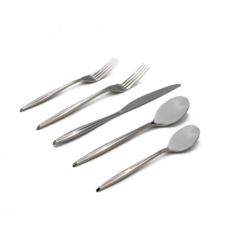 Milano Stainless Steel Flatware Set of 20 & Reviews AllModern